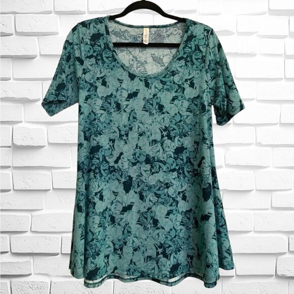 LuLaRoe Womens Small Teal Disney’s Olaf Perfect Tee • Side Slits Swing Style Tee - Picture 1 of 16